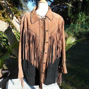 Vintage Bob Mackie Fringe Suede Jacket